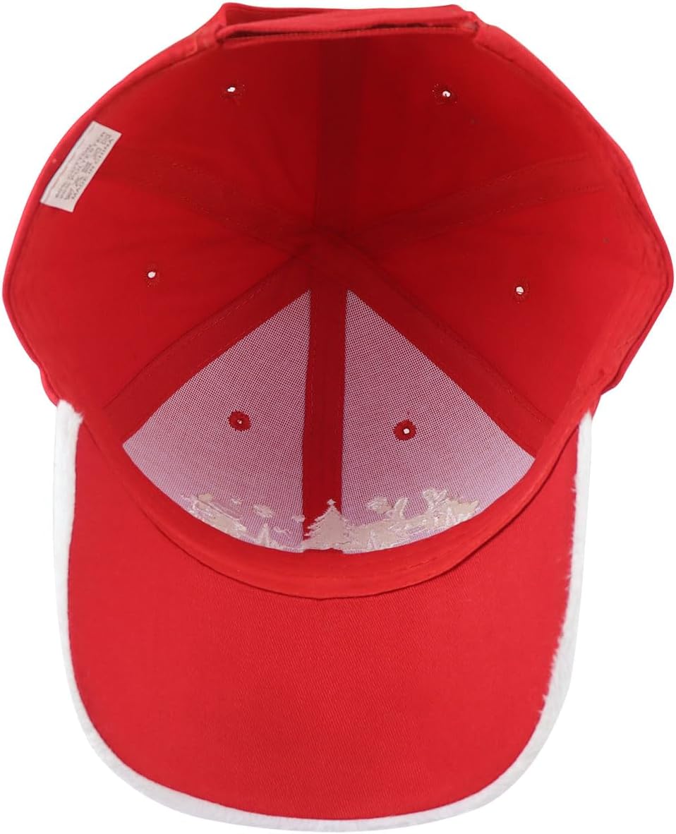 Christmas Santa Hat for Men Women, Funny Adjustable Cotton Embroidered Red Merry Christmas Baseball Cap - Image 5
