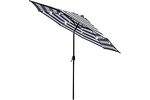 Sunnyglade Black and White Lighted Umbrella
