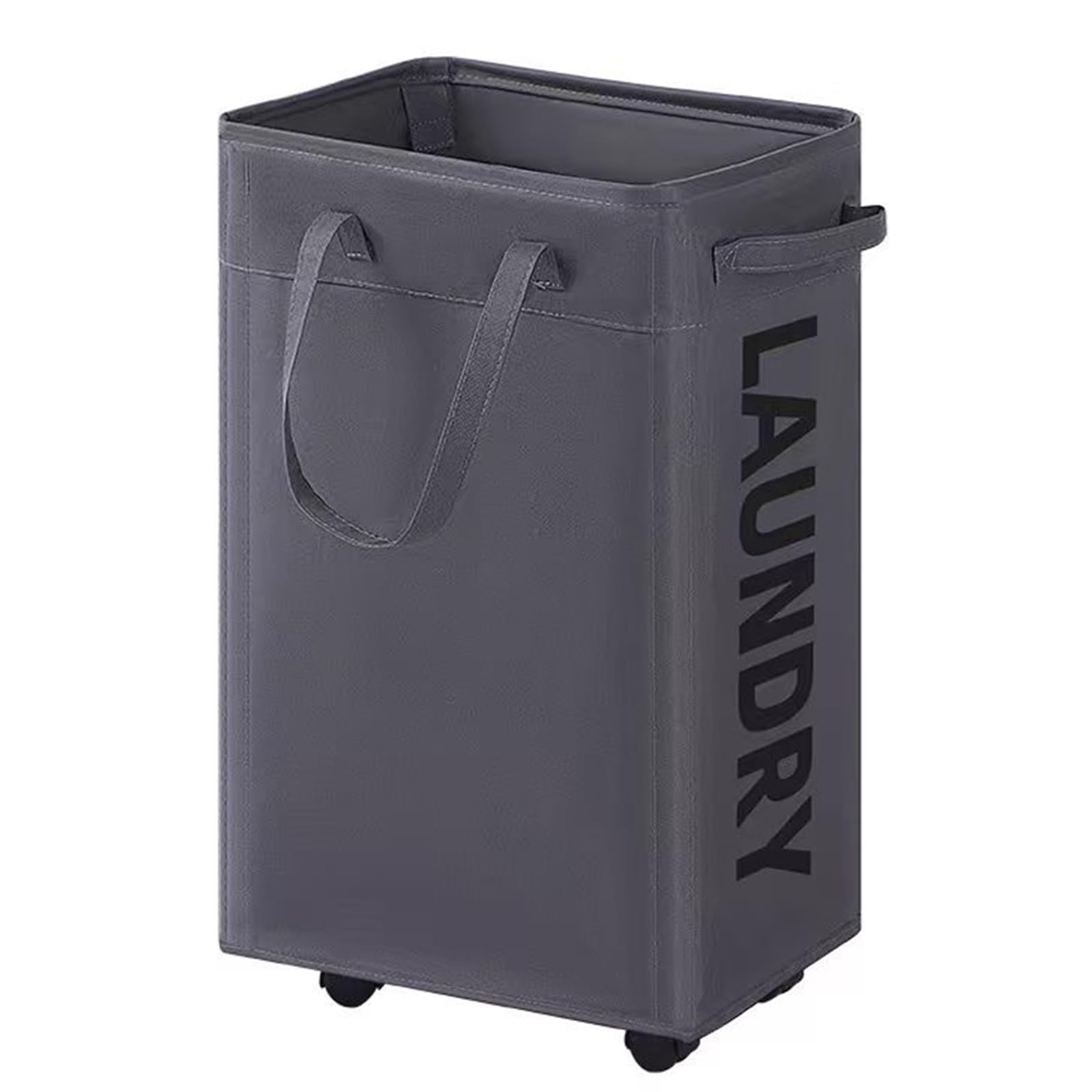 Cesto Portabiancheria con Ruote 75L, Portabiancheria Sporca con Sacchetto Rimovibile, Cesto per Biancheria con Freni, Grigio