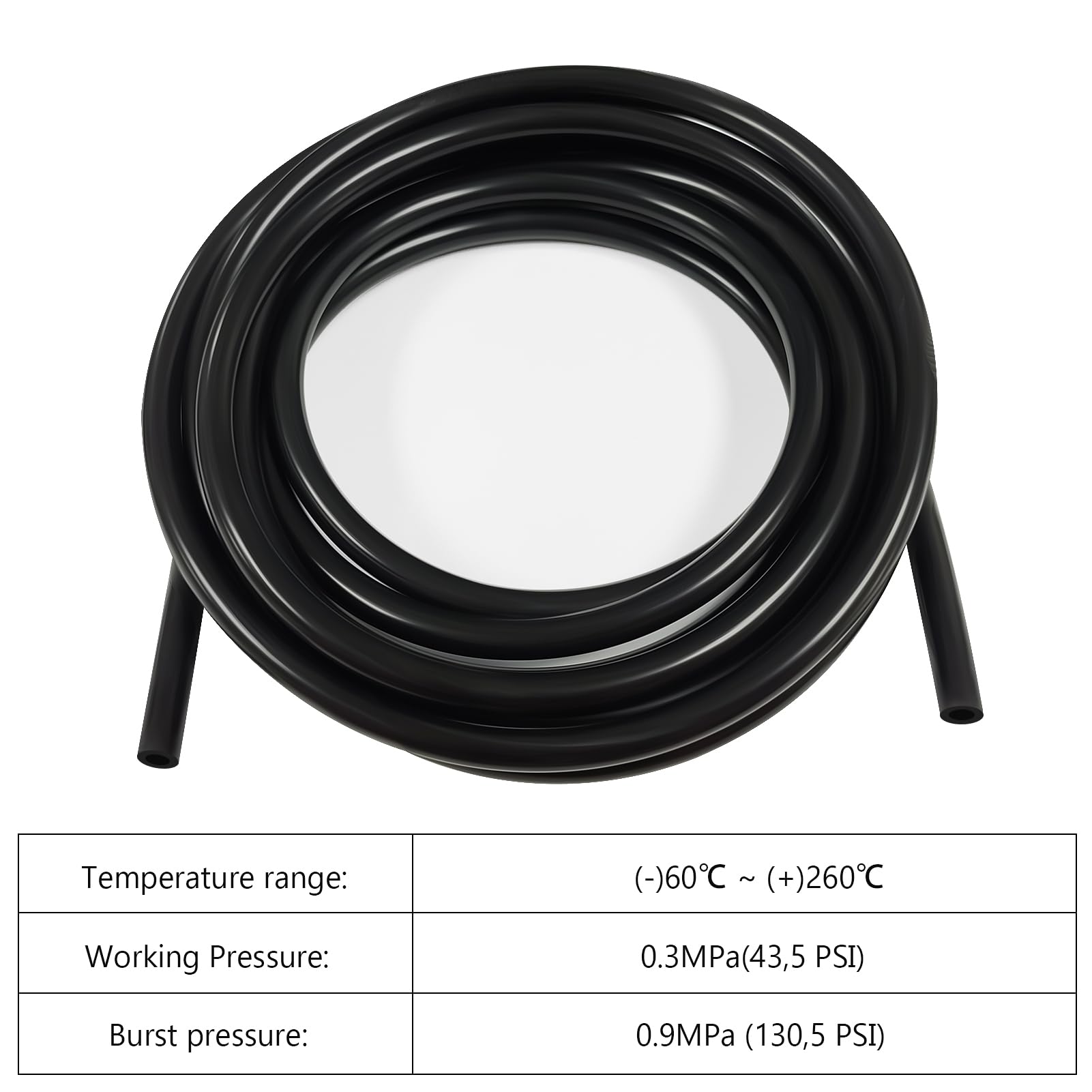 Manguera de Silicona 4mm, Tubo de Vacio Silicona Coche, Alta Temperatura Manguera, ID 4mm, OD 8mm, Longitud 3 Metros (4 mm x 8 mm)
