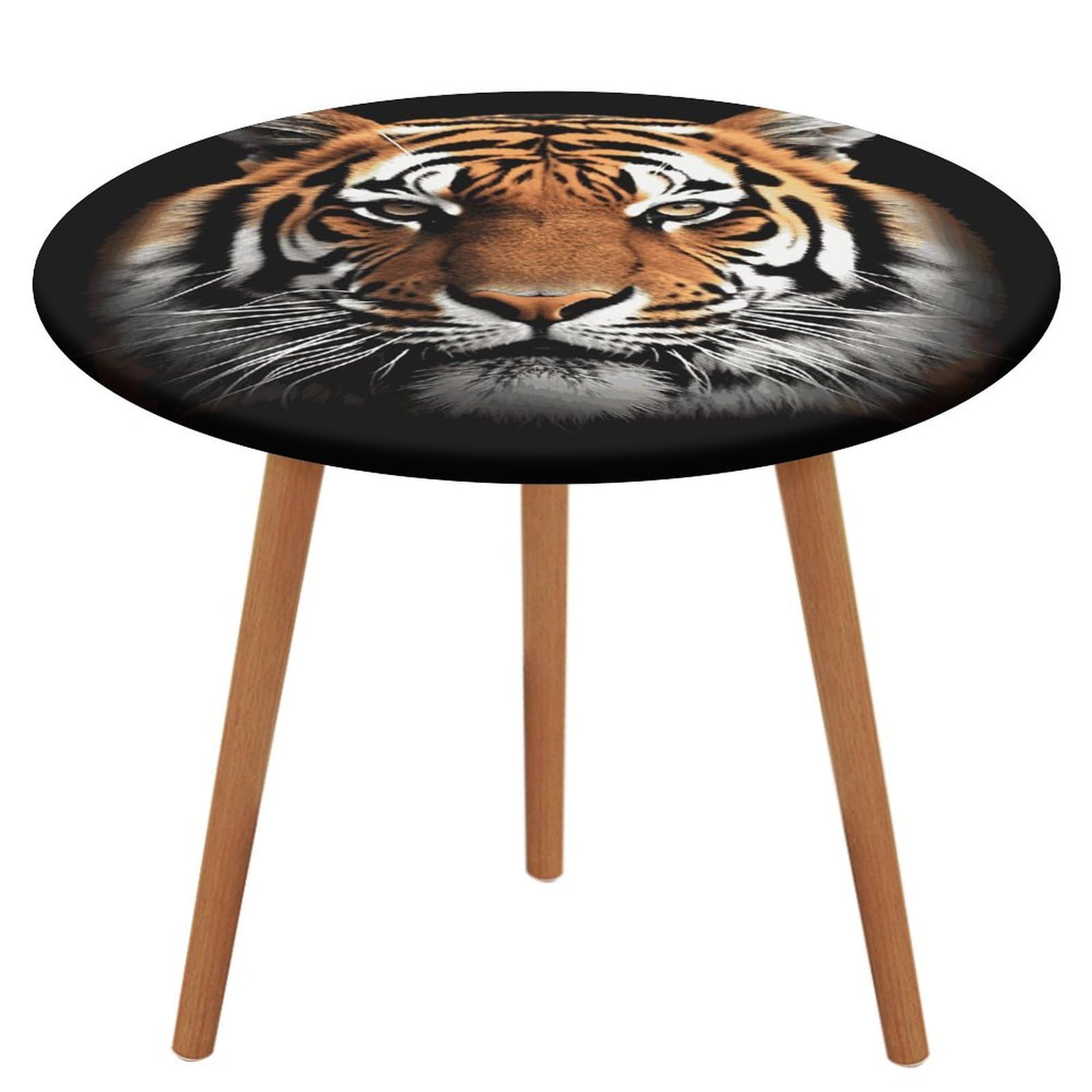 Nappe ronde élastique tigre imperméable lavable fini les nappes qui s'envolent dehors
