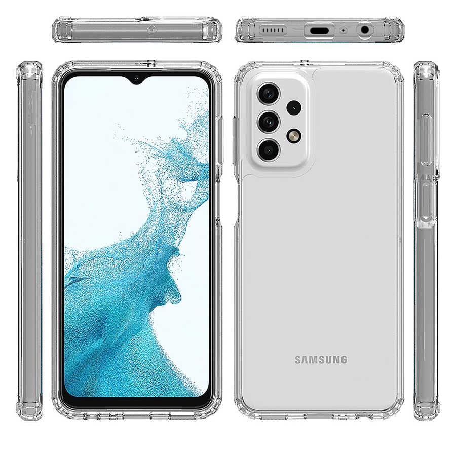 Zore Galaxy ile uyumlu A23 Kılıf Zore 2mm Anti Shock Silikon Renksiz