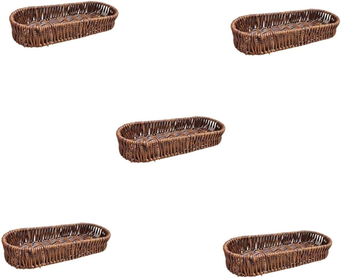 つる編み収納バスケット、トイレットペーパー収納バスケット、5個籐収納バスケット、ピクニックバスケット、パンとサービングバスケット、テ
