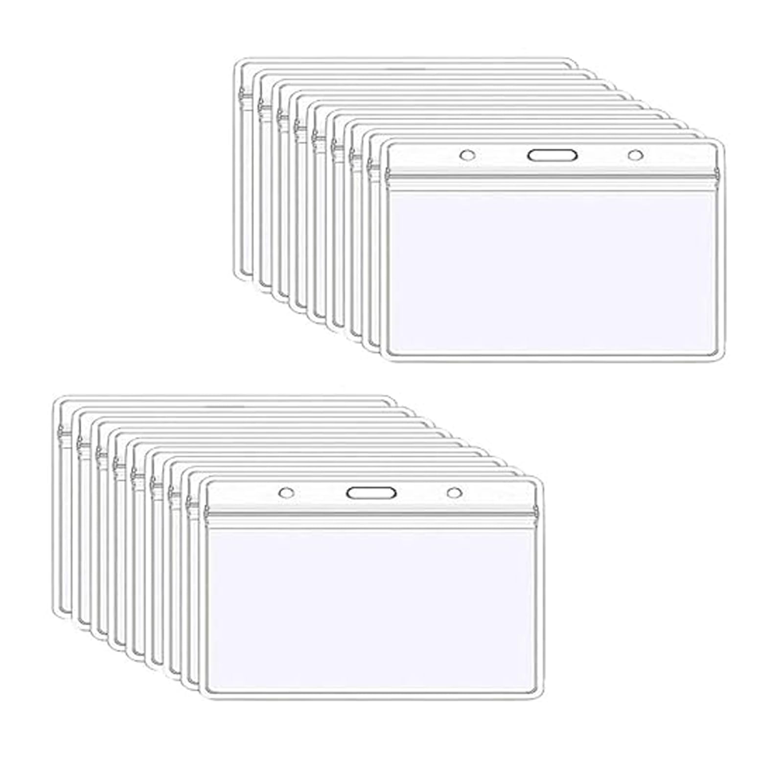 40 Pack Clear Plastic ID Card Holders Waterproof Double Sided