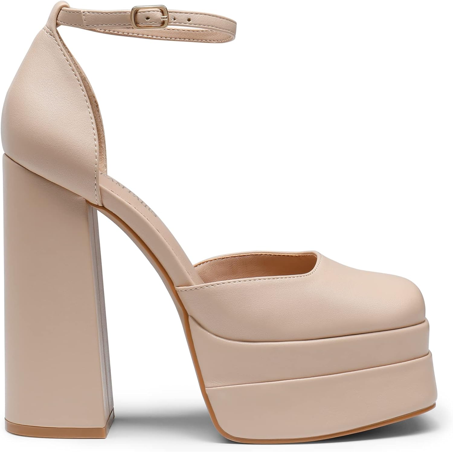 DREAM PAIRS Women’s High Chunky Platform Closed Toe Block Heels Square Toe Ankle Strap Dress Wedding Party Pumps Shoes Aurelia - Image 4