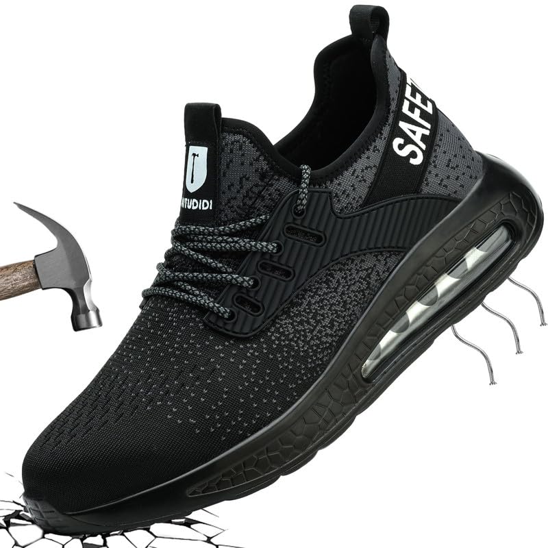 Scarpe Antinfortunistiche Uomo Donna Scarpe da Lavoro Donna Antiscivolo Scarpe Antinfortunistica Anti-Schiacciamento Ammortizzazione Comodo Traspiranti Leggere con Punta in Acciaio Ammorti 38-46 EU