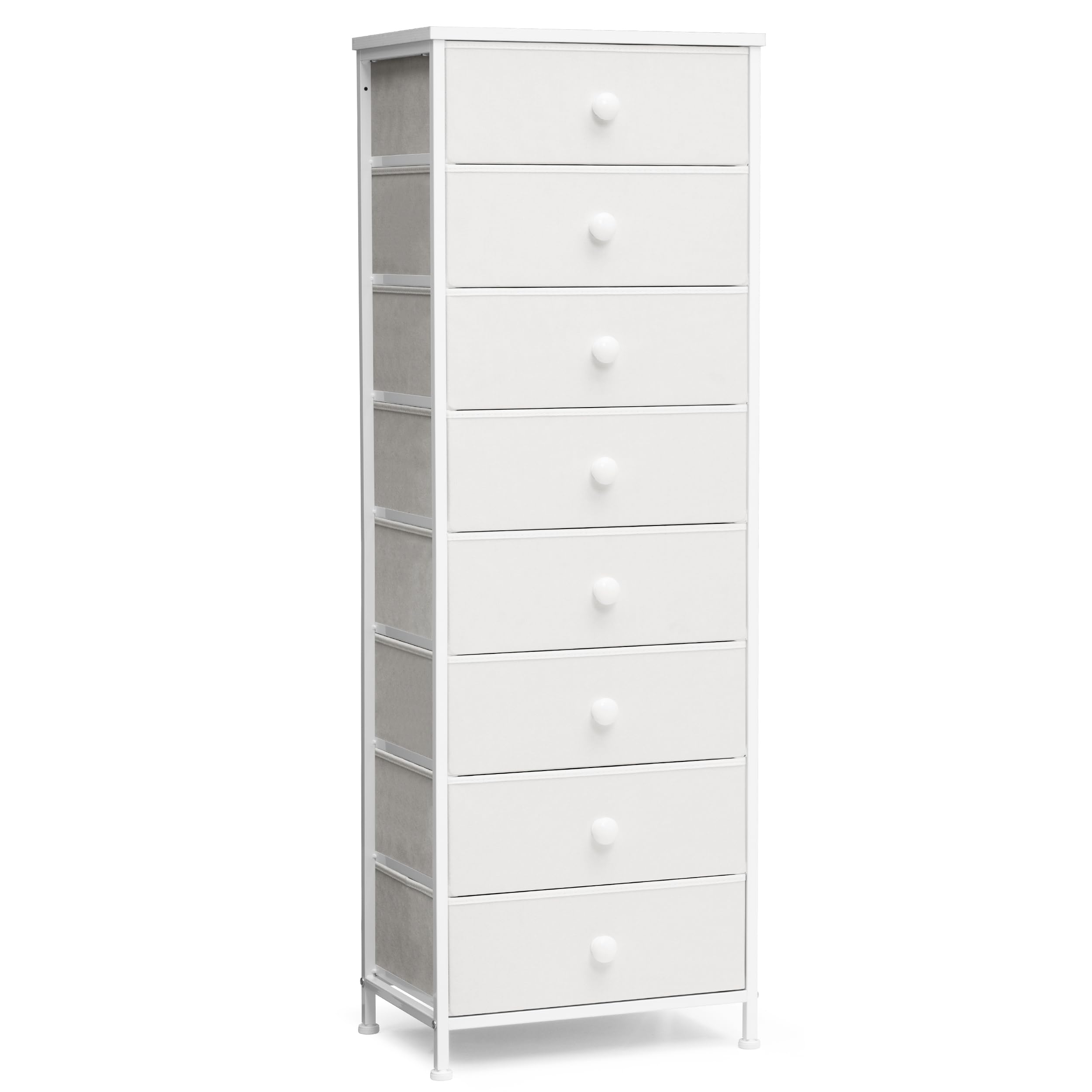 Cómoda alta vertical de 8 cajones Crestlive Products torre de almacenamiento gris