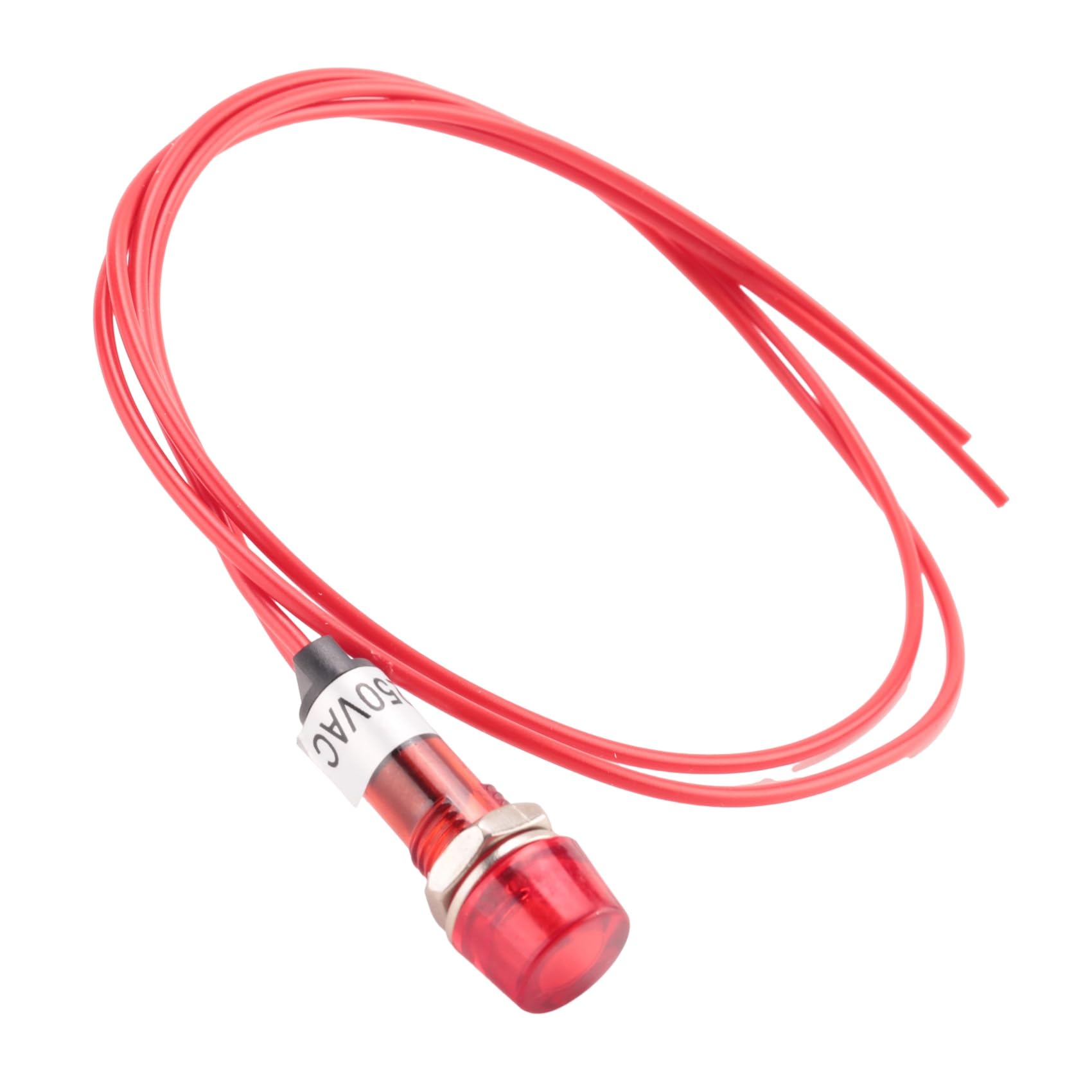 Asyduey Neon Indicator Pilot Signal Lamp Red Light AC 250V w2 Wires