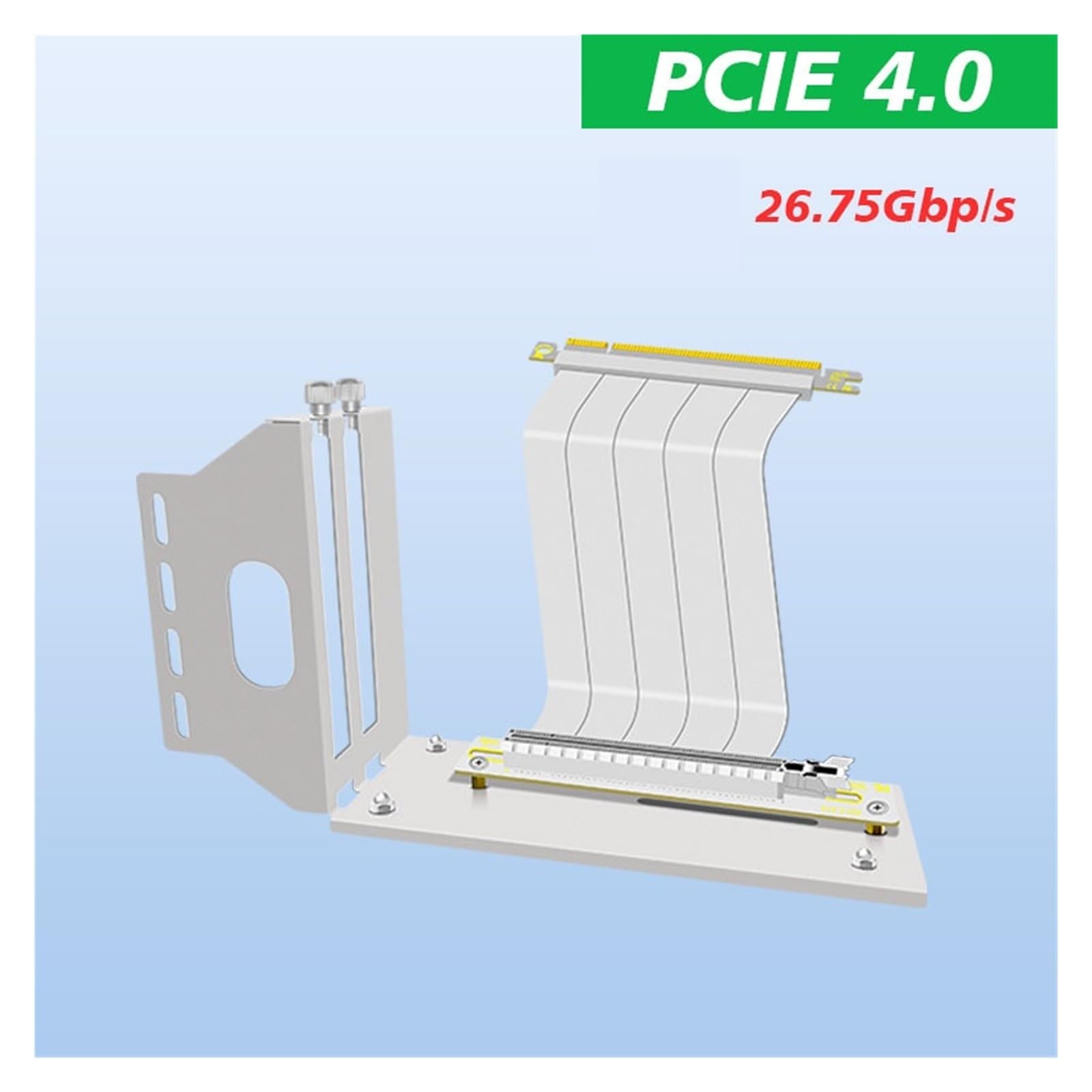 Biały uniwersalny pionowy wspornik GPU z kablem Riser Ultra PCIe 4.0 X16 Gen4 Kąt prosty 90 stopni 20 cm 30 cm 60 cm Zestaw (35 cm)
