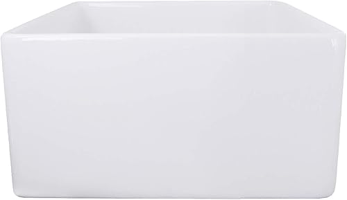 Miniatura 4 de Nantucket Sinks T-FCFS-20 - Fregadero de cocina de granja de arcilla refractaria de 20 pulgadas, color blanco