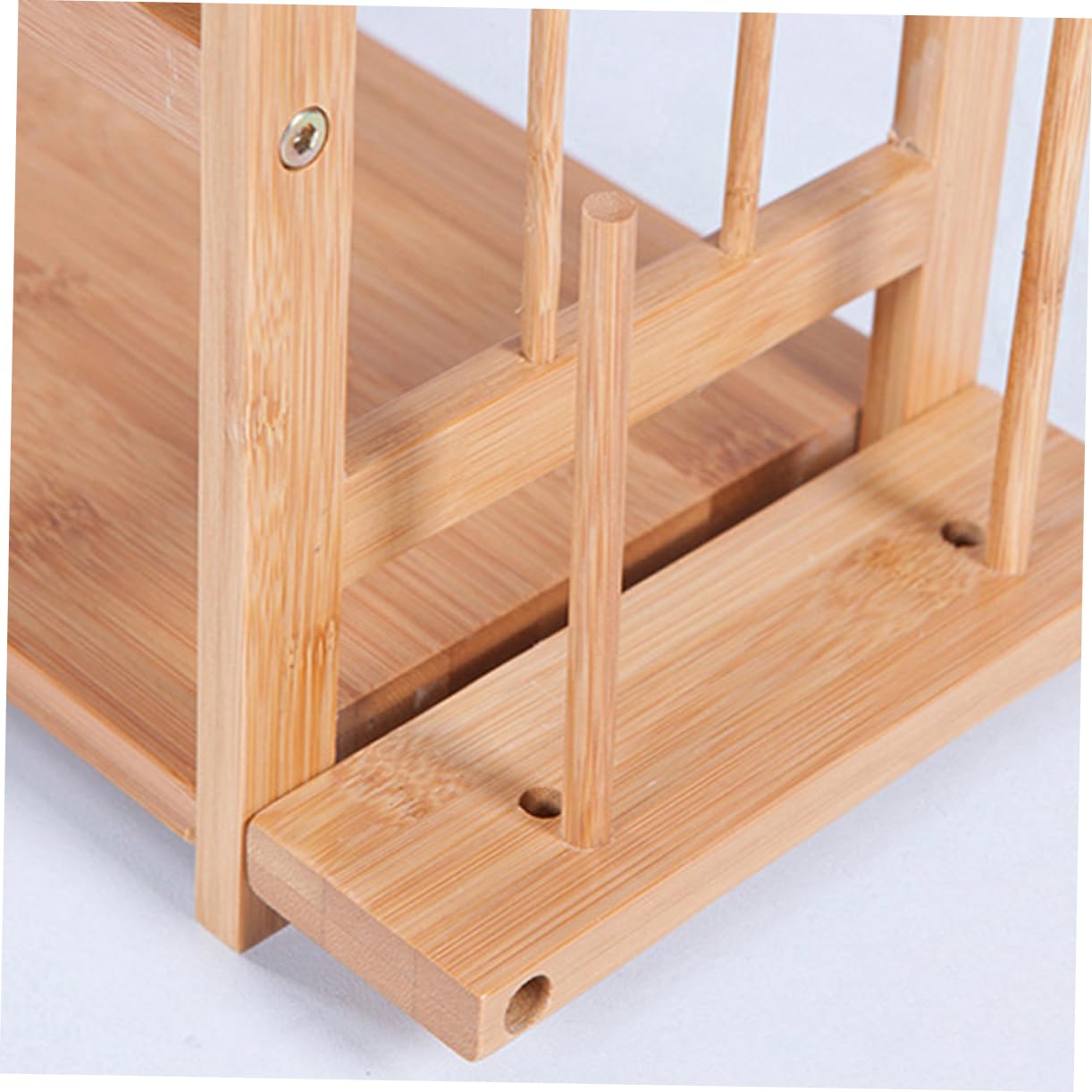 Mikinona Étagère à Épices en Bambou à Deux Niveaux pour Comptoir | Beige, Rangement des Assaisonnements, Usage la Cuisine ou Ailleurs, Format Compact