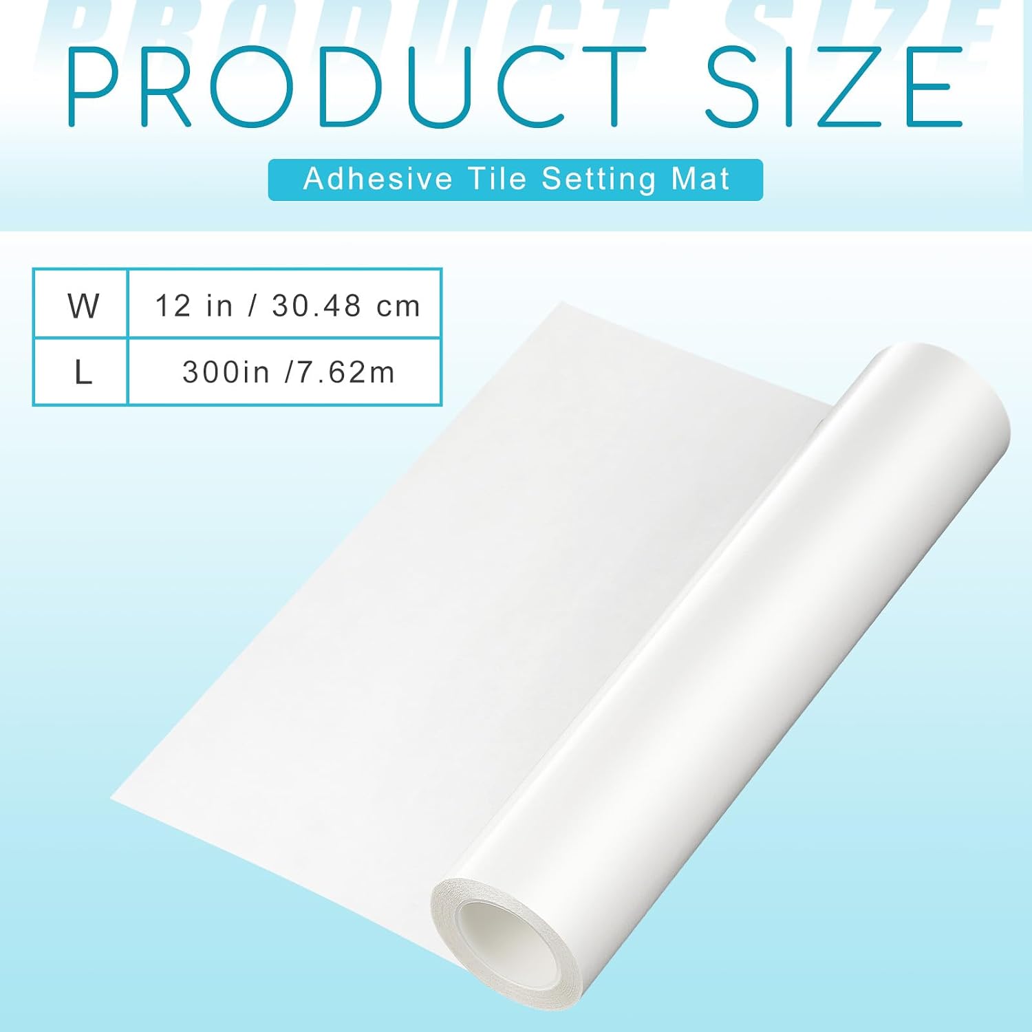 12 x 300 Inch Adhesive Tile Mat Double Sided Tape Sheet 16 Sq ft Wide Large Adhesive Tile Setting Mat for Arts Crafts DIY Projects Wall Home Decoration