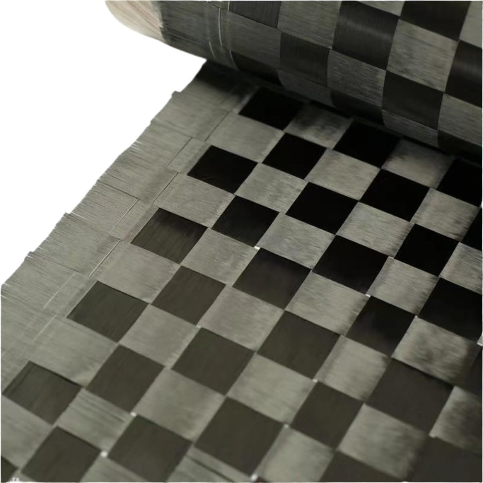 Tela de fibra de carbono de remolque extendido de 12K - Patrón de cuadros ultrafino de 50x100 cm, resistente a la abrasión, 0,1 mm, negro, 1 pieza