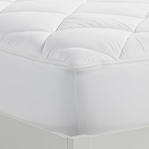 Miniatura 4 de Serta Luxury Firm 100% Cotton Quilted Mattress Pad with Cooling Fiber Fill, King, White