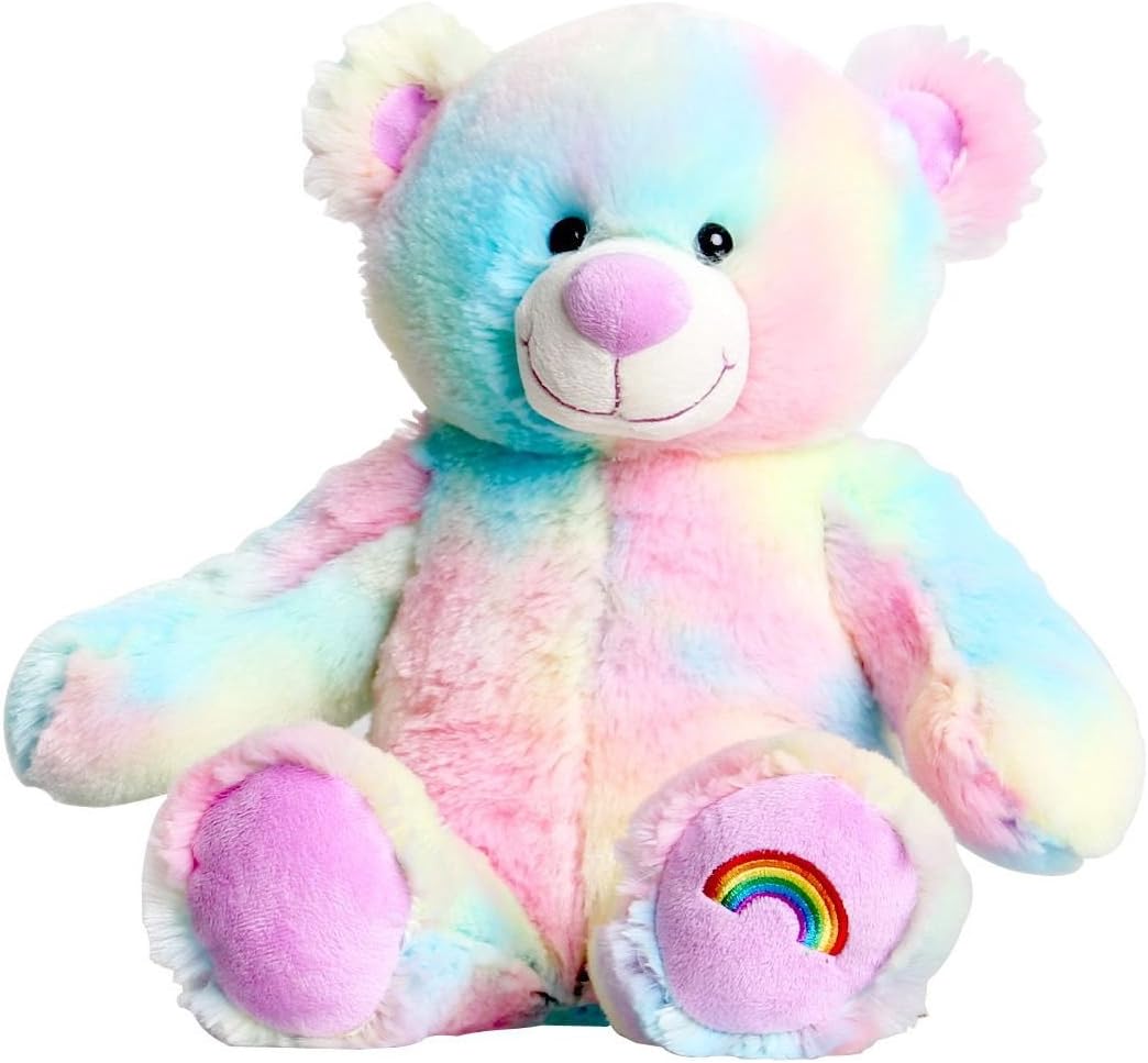 Pastel Rainbow Teddy Bear 10 inch (25cm) Stuff Build Your Own Bear Kit No Sewing by Cuddles and Friends