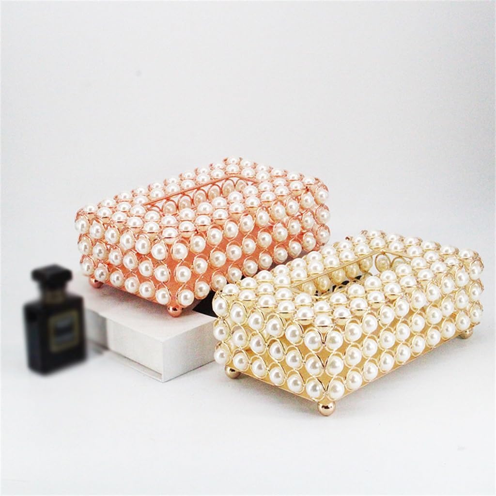 Net Red Pearl Paper Box Household Living Room Decoration Creative Toilet Paper Tube Paper Box Crystal