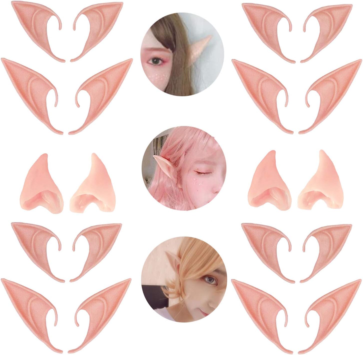 6 Pair Fairy Pixie Elf Ears for Halloween Christmas Cosplay by Kbraveo
