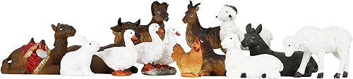 Cannan Belén surtido de animales pequeños de Navidad Figuras Animalitos para Nacimiento Diferentes Tamaños