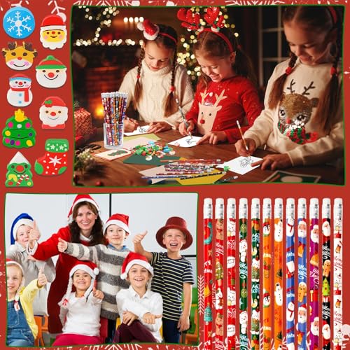 Set de 36 lápices de Navidad con gomas de borrar miniatura 5