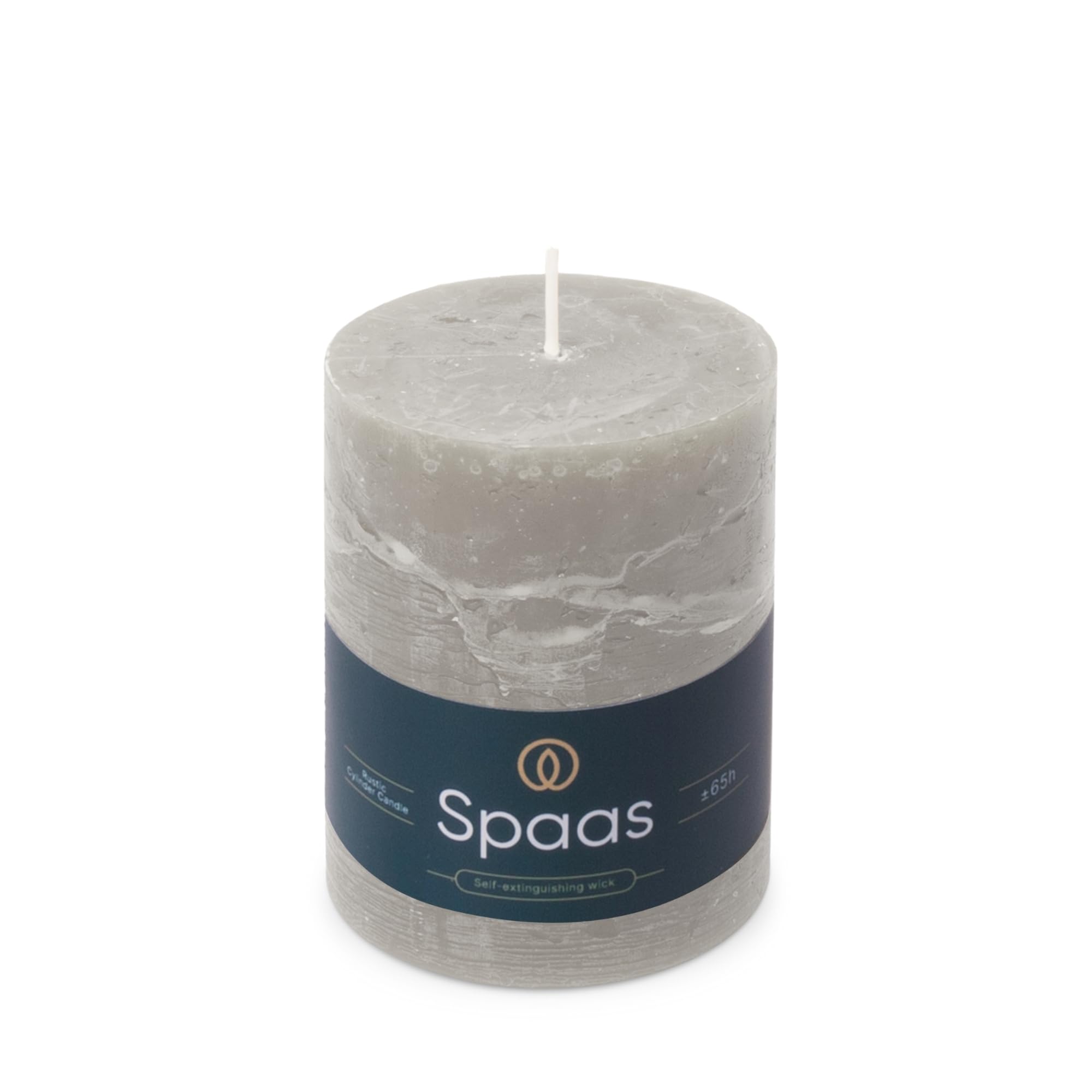 Spaas Rustic Pillar Candle 80/110 mm 65h, Light Grey — image 1