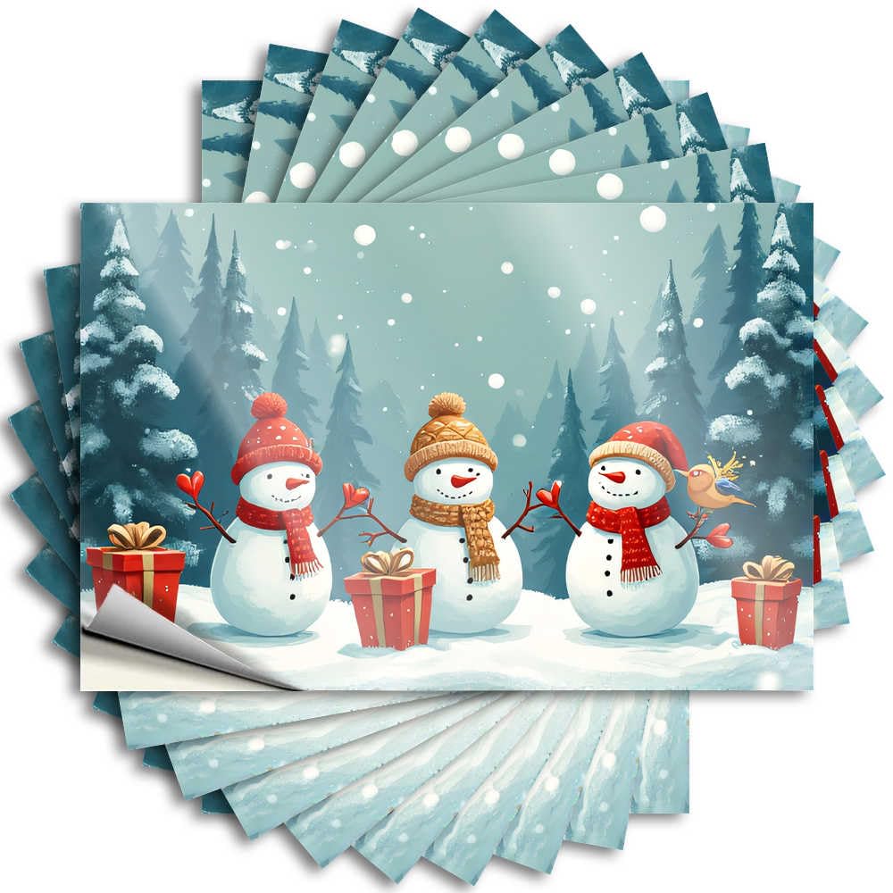 Abipuir Funny Bumper Sticker Three Snowmen in Winter Wonderland Stickers 10Pcs Christmas Car Stickers Funny Garage Signs for Men(6X9CM)