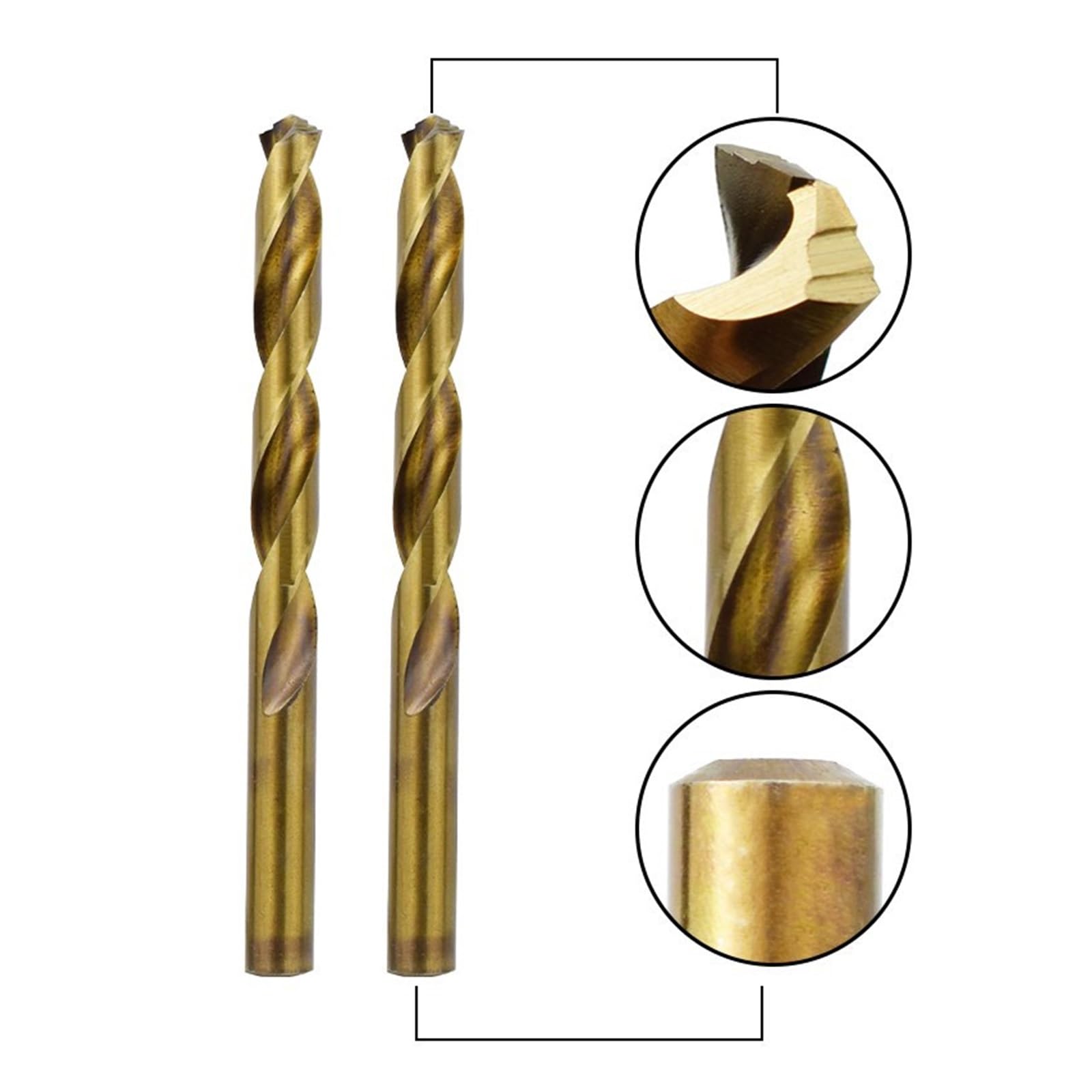 Juego De Puntas De Taladro En Espiral, 13/19/25 Uds., 1,0-13mm, 13/19/25 Uds, Broca De Pistola HSS Recubierta for Perforación De Cortadores De Agujeros De Madera/Metal(25pcs)