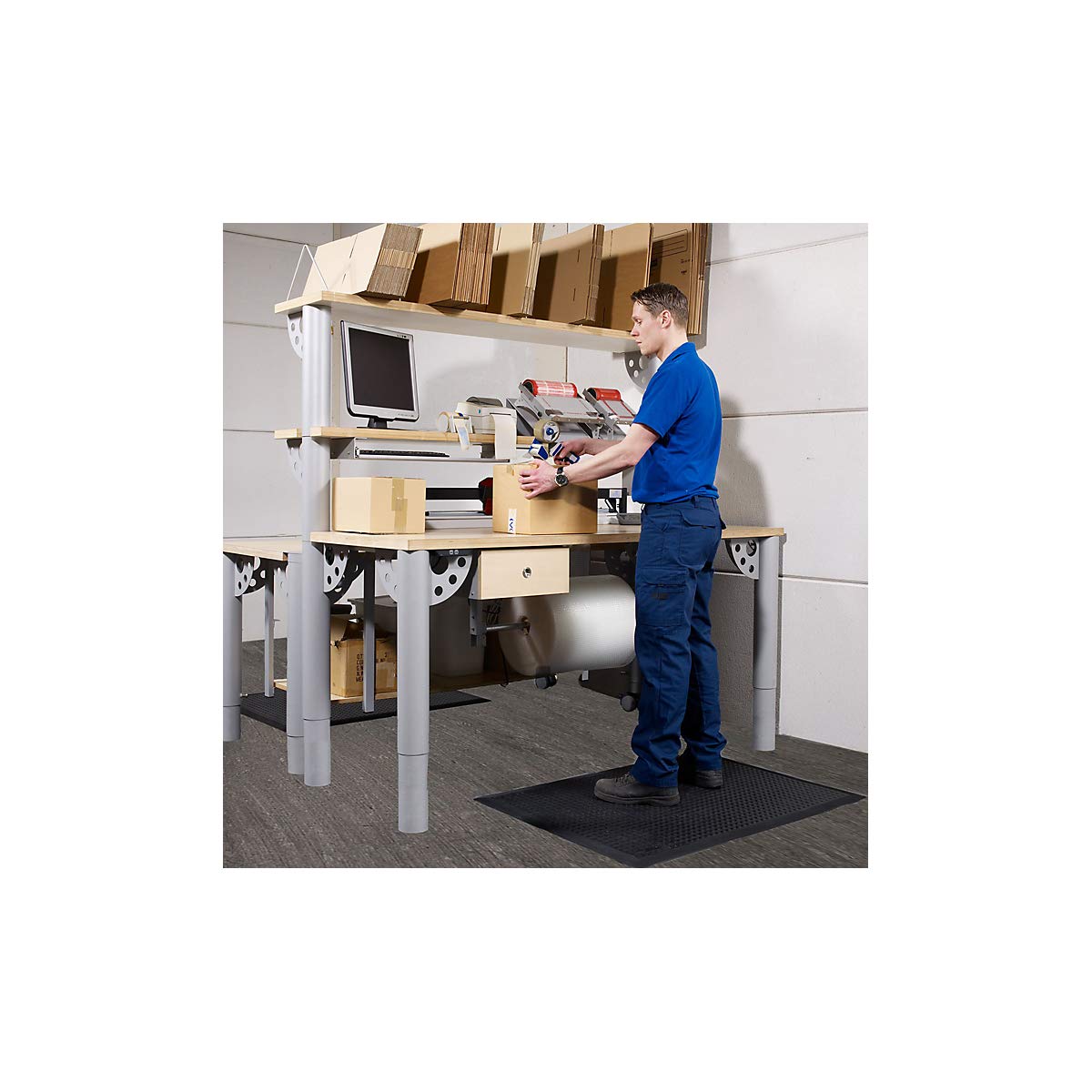 Notrax® 455 Skystep™ Ergonomische Gummimatte mit abgeschrägten Kanten 90cm x 120cm Schwarz