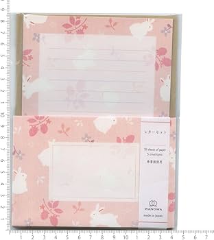 Amazon.co.jp: レターセット B6サイズ WANOWA【小花】手紙 便箋