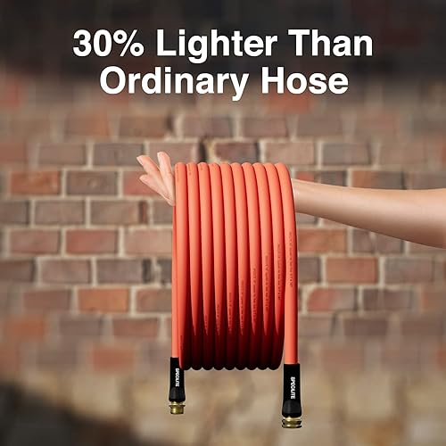 Miniatura 8 de Manguera de agua calientefría de 58 pulgadas x 25 pies, manguera de jardín roja resistente de -50  a 190 , mangueras de goma flexibles y ligeras con