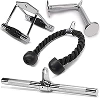 Vista 1 de Yes4All Tricep Press Down Cable Machine Attachment Set, LAT Pulldown Attachment, Cable Machine Accessories for Home Gym