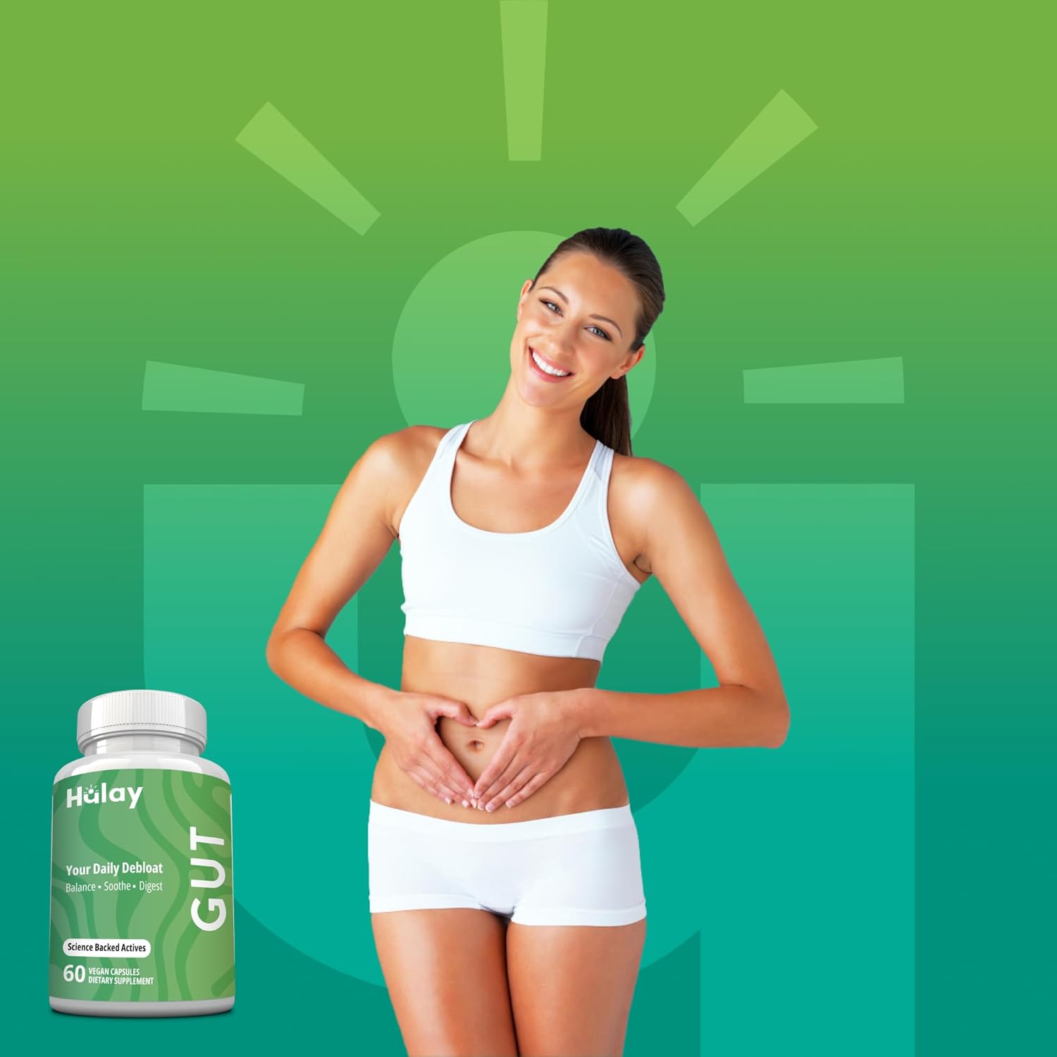 3-in-1 Gut Health Supplement - Debloat Pills - Gas and Bloating - Lactase, Protease, Amylase and Lipase Digestive Enzymes - Peppermint, Turmeric and Psyllium Husk Capsules - Women, Men - 60 Caps Vegan - Image 6