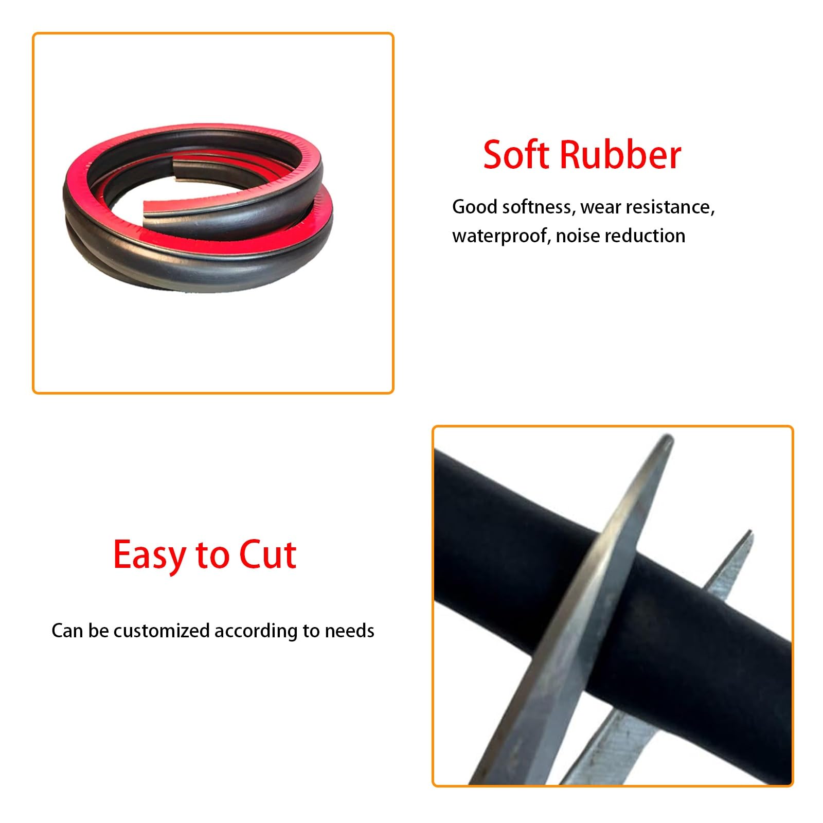 3 cm Dichtungsband, Gummidichtung Selbstklebend, Tür Zugluftstopper, D-Form, Selbstklebend, Universeller Typ for Rolltore, Schalldichte Geräuschisolierungsdichtung, Frei Geschnitten