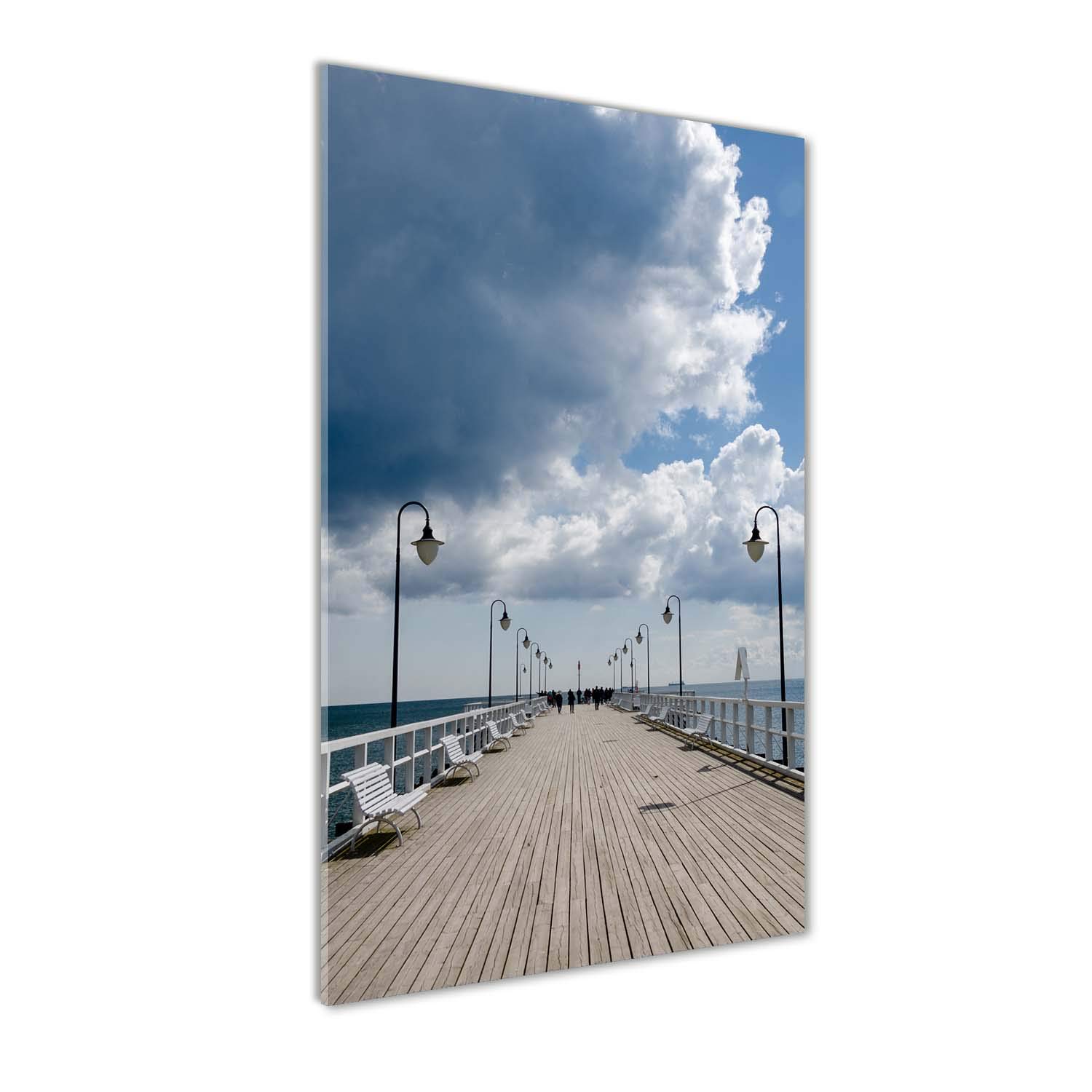 Tableau panoramique en verre décoratif bleu océan Orłowo 50x100 cm