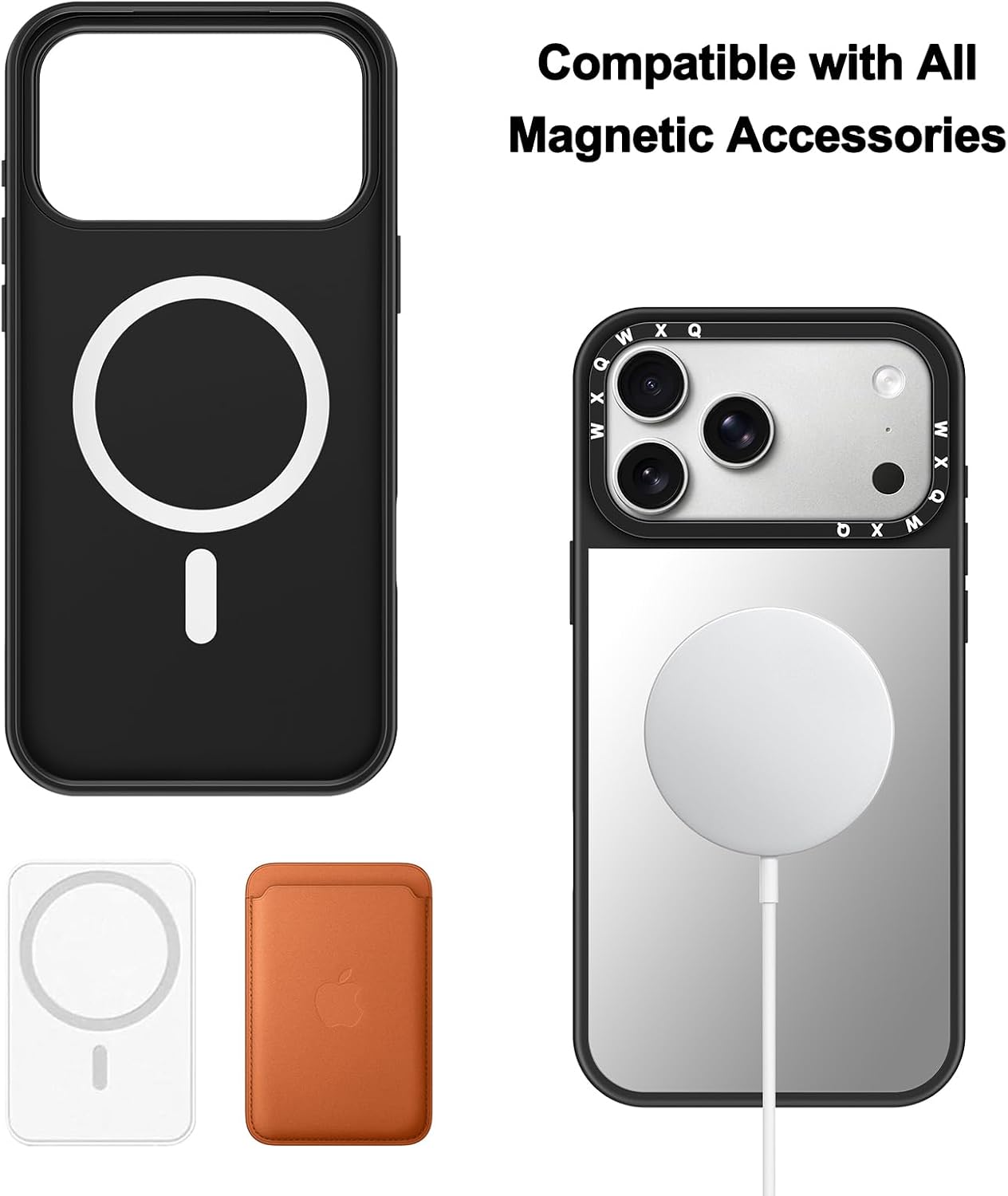 for iPhone 17 Pro Max Case Mirror Compatible with MagSafe Silver image 5