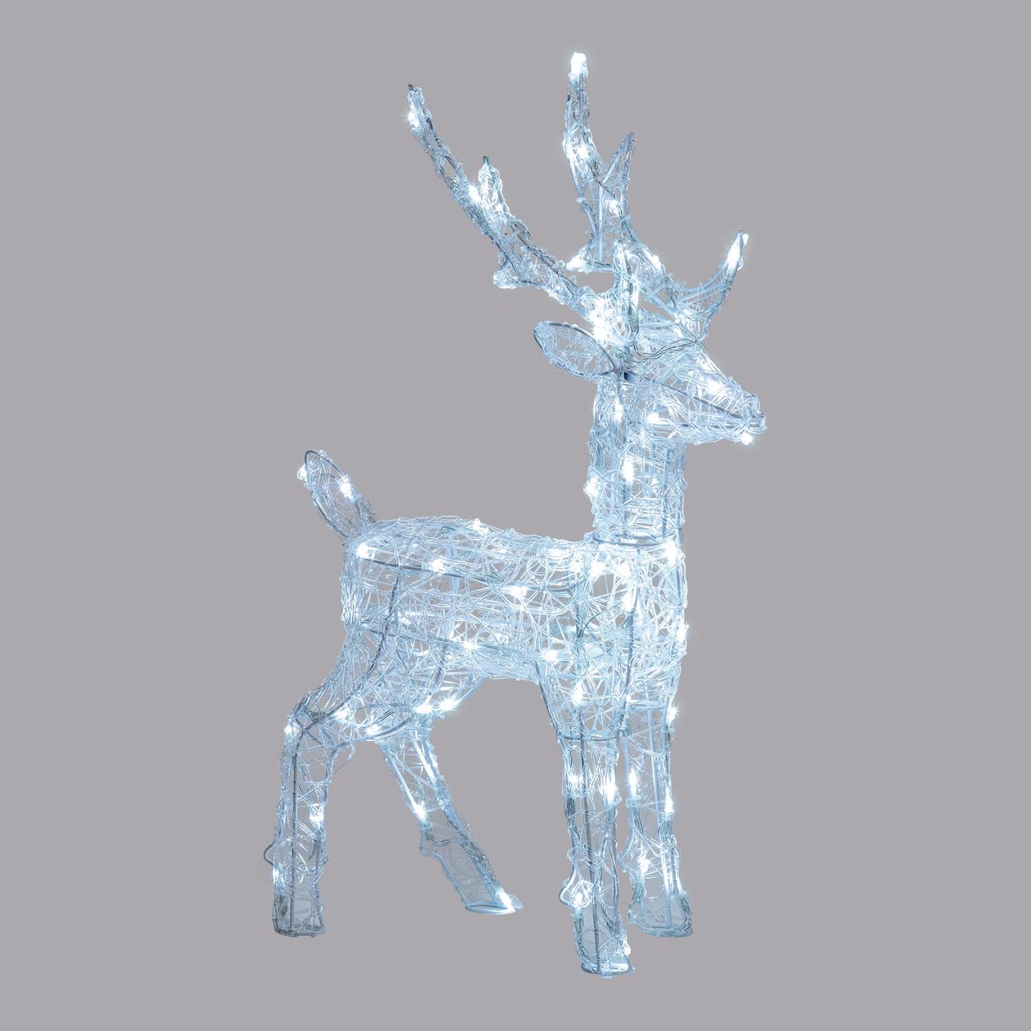 Magie di Natale Rentier 3D Acryl Weich LED Rentier mit 3 Farben wählbar für Weihnachtsdekoration (105cm)