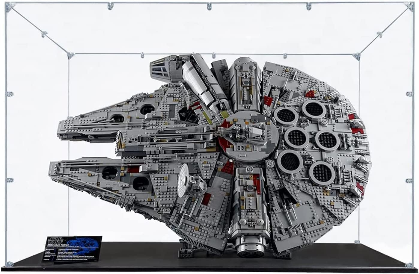 Vetrina Acrilico Compatibile con Modello Lego 75192 ​Millennium Falcon, Vetrina Trasparente Antipolvere (Vetrina Senza Sfondo) B,3mm