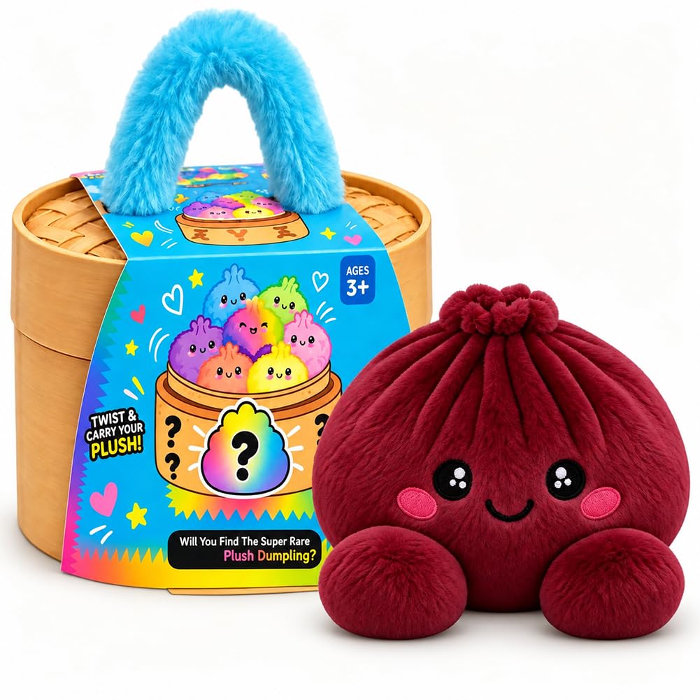 Kouipoie Dumpling Plush Blind Box,Squishy Plush Toy with Steamer Gift Box，E