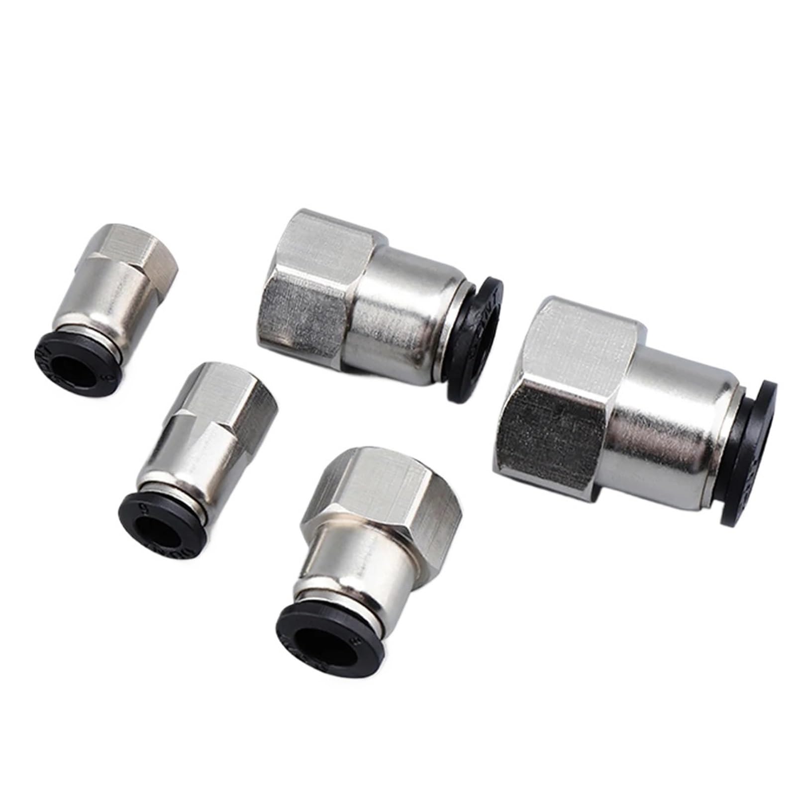 Connettori per tubi d'aria, Connettore rapido for tubo dell'aria pneumatico nero PCF da 1/8-1/2 pollici. Filettatura tubo standard femmina 4-12 mm(Pcf4-m5)