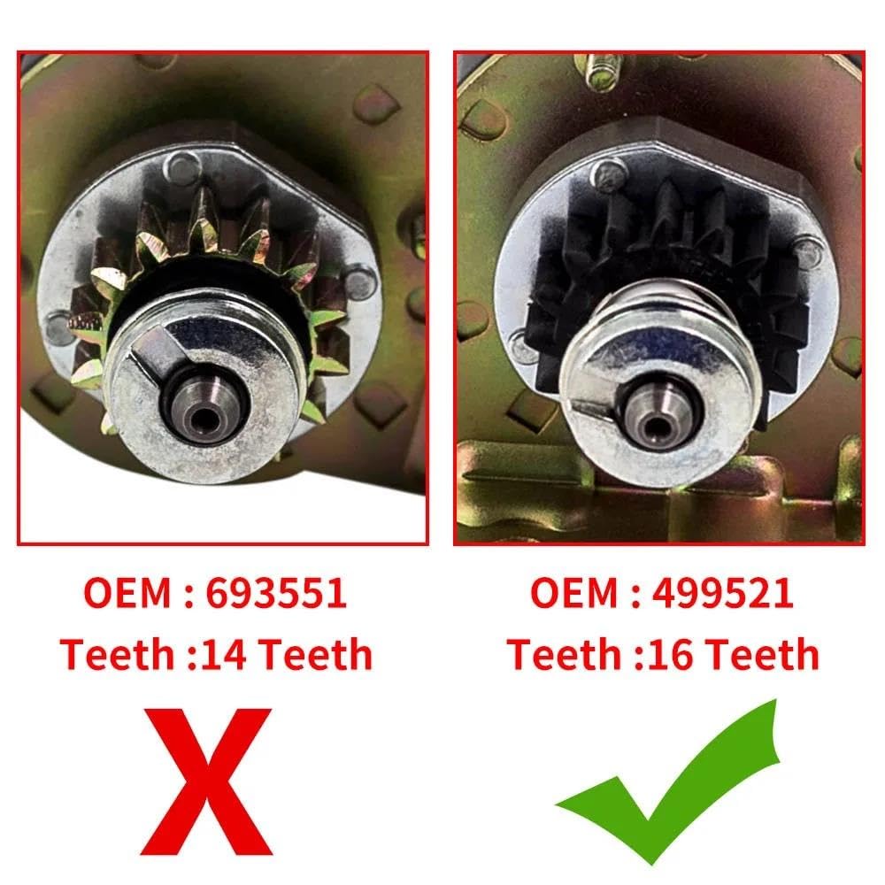 Motor De Arranque para cortacésped Toro 16 Dientes 106883 499521 5778 SBS0004 399169 691262 795121 BS-399169 AM106883 AM38136 Arrancador Eléctrico para Motocicleta