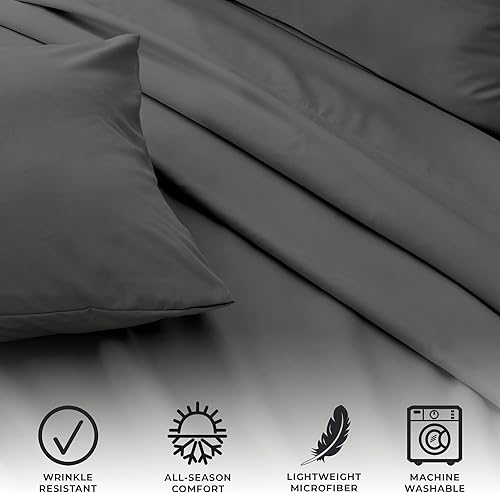 Miniatura 3 de Great Bay Home - Juego de sábanas individuales de microfibra ligera y sólida de 3 piezas, resistentes a las arrugas, cómodas, para todas las