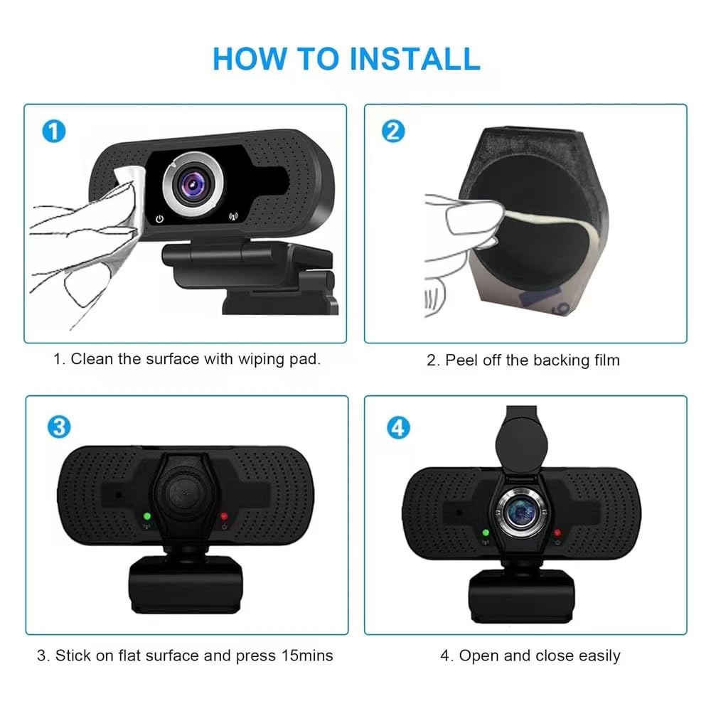 Paquete de 2 fundas universales para cámara web, tapa de lente externa de escritorio, cubierta para obturador, funda de privacidad para transmisión, compatible con C270/C615/C920/C930E/C922X 3