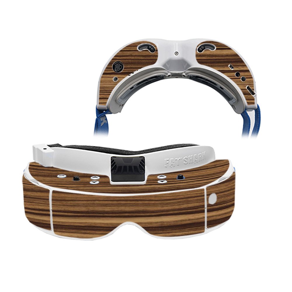 MightySkins Skin Compatible with Fat Shark Dominator V3 - Dark Zebra Wood | Protective, Durable, and Unique Vinyl Decal wrap Cover | Easy to Apply, Remove, and Change Styles | Made in The USA