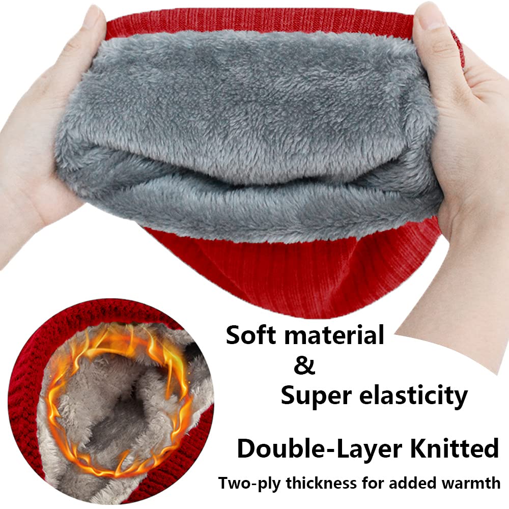 ehsbuy Scaldacollo In Pile Scaldacollo Termico Sciarpa a Cerchio Lavorata a Maglia Invernale Unisex Spessa Per Sport In Bicicletta