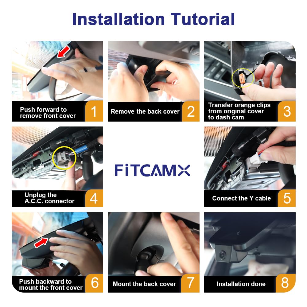 Fitcamx Dashcam 4K Compatibile con Toyota C-HR 2024 2025 2026, OEM Car Camera 2160P UHD Video, WiFi & APP, G-Sensor, Loop Recording, Night Vision, WDR Dash Camera Car, Plug & Play, con 64GB Card