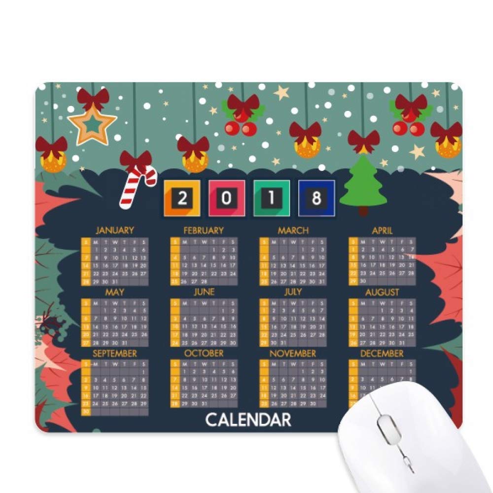 2018 Leaves Fruit Calendar Pattern Mouse Pad Game Office Mat Christmas Rubber Pad