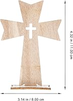 Vista 2 de ABOOFAN 20 piezas de cruces de madera para manualidades, cruces de madera católicas, letreros de mesa para bautismo de primera comunión, centros