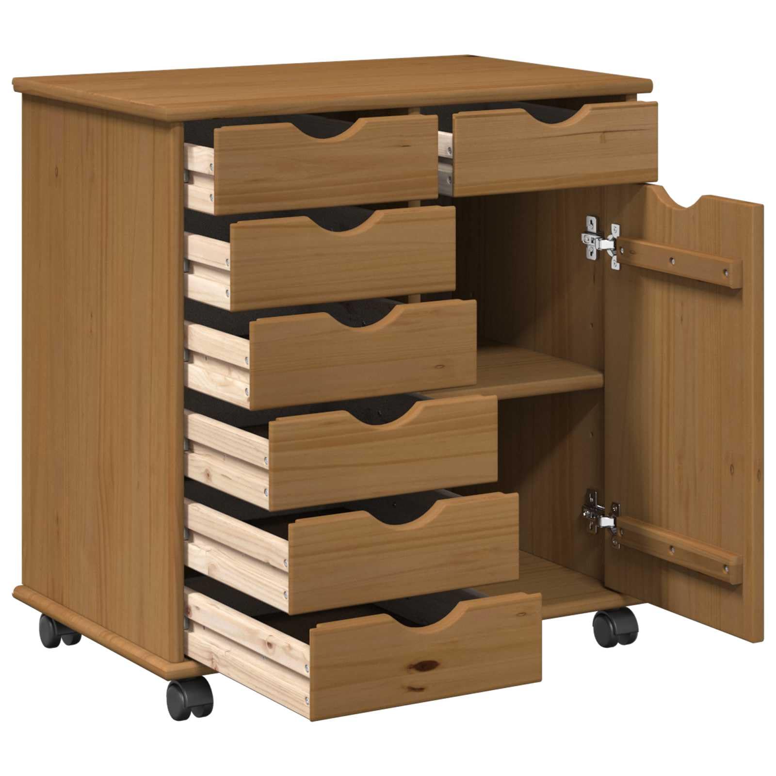 Armadio in legno di pino massiccio 63,5 x 39 x 65,5 cm con ante
