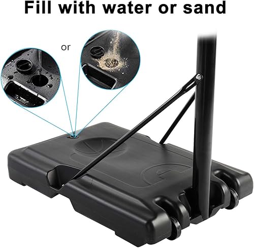 Miniatura 6 de Aro de baloncesto portátil para exteriores, altura ajustable de 7 pies a 10 pies para adultos y adolescentes