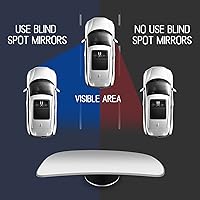 Vista 3 de 2 piezas de espejos para punto ciego, espejo retrovisor lateral de vidrio HD convexo de 360° de ángulo amplio con carcasa de ABS para automóviles