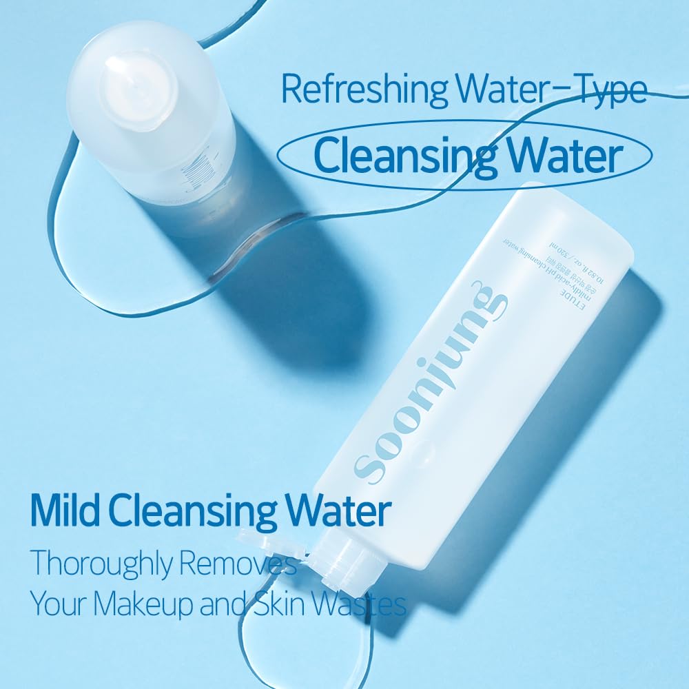 ETUDE SoonJung 5.5 Cleansing Water 320ml (23AD)| Low pH Face Cleanser | Korean Hypoallergenic Skin Care | Removes Makeup and Impurities on the Skin - Image 3